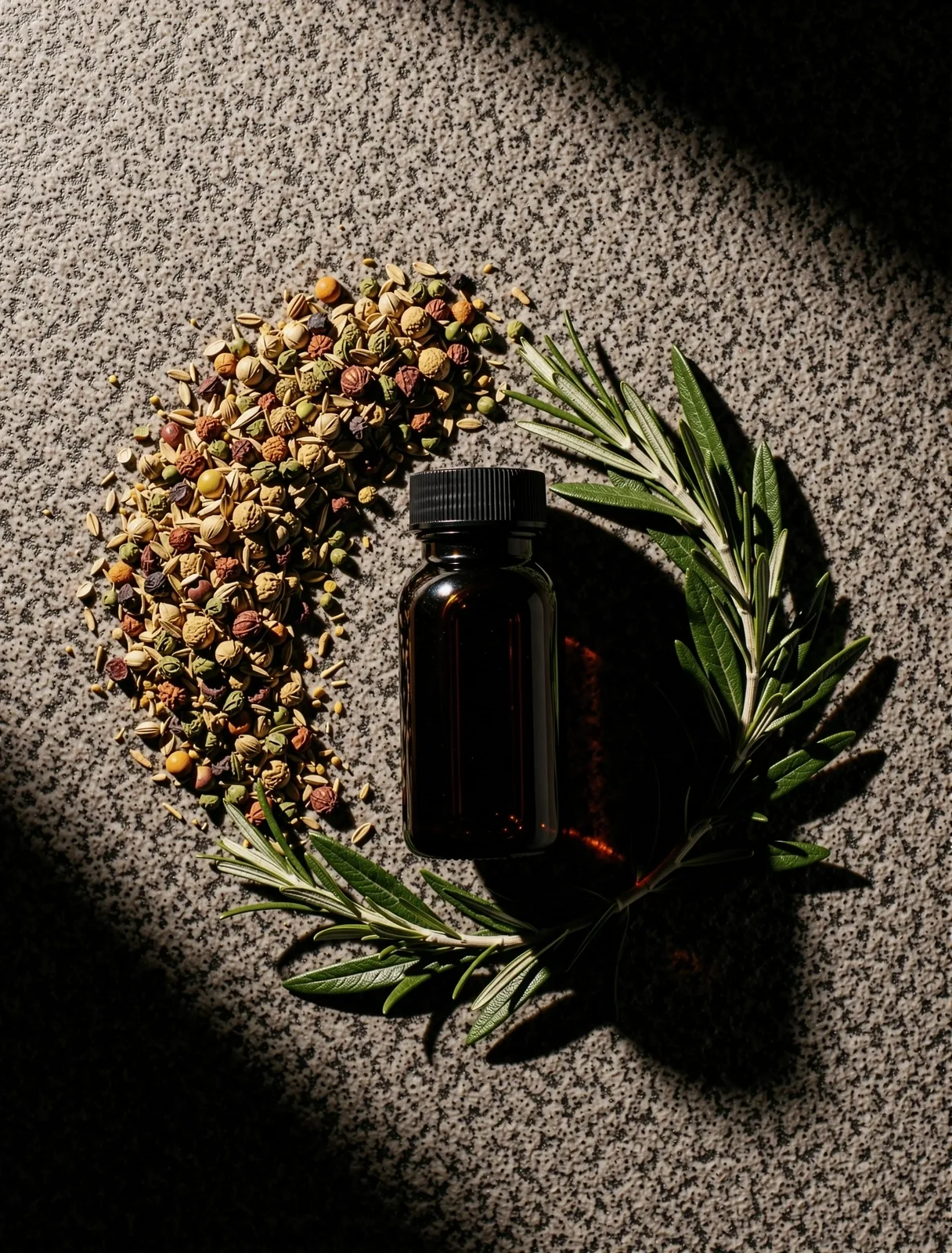 Apothecary glass and botanicals